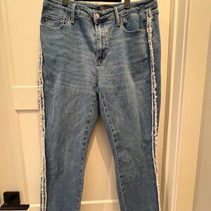 Judy Blue Women Denim Fringed Side Medium Wash Jeans15/32
